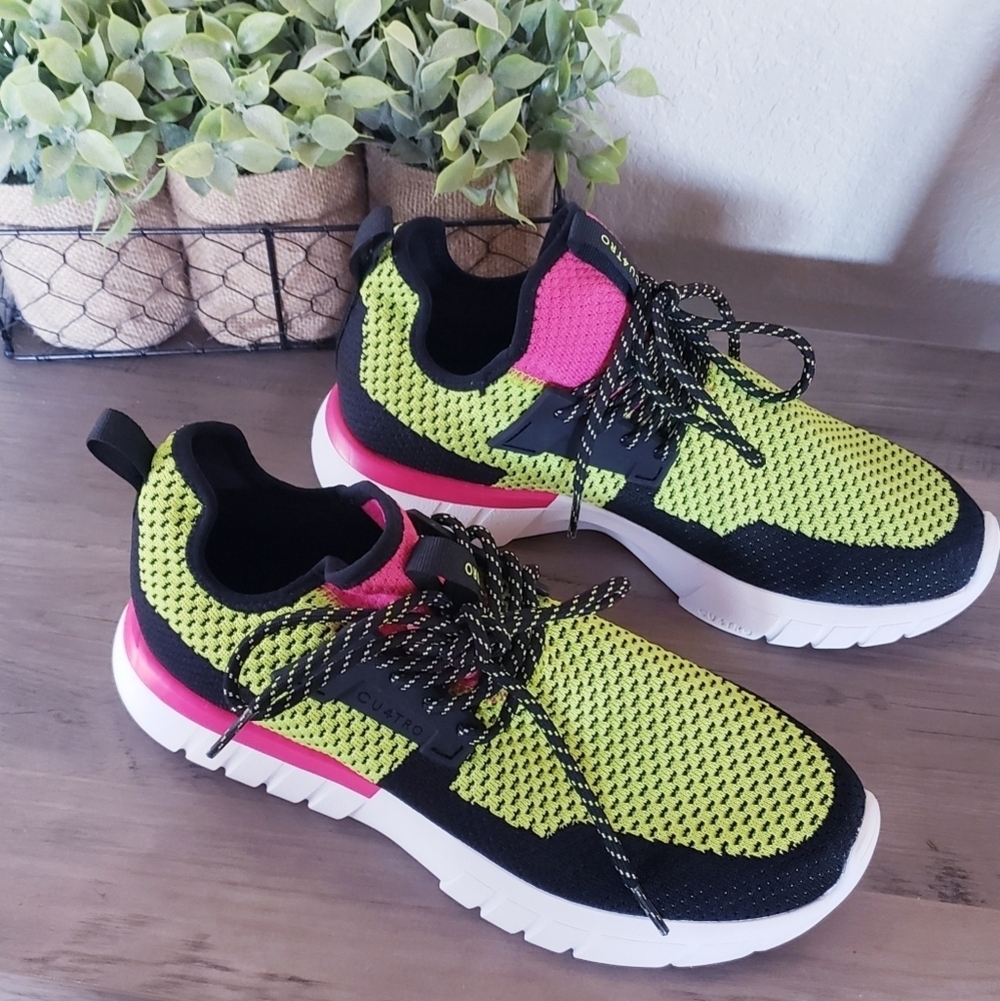 CU4TRO Bolt Lime Knit Sneakers NEW - Picture 2 of 7
